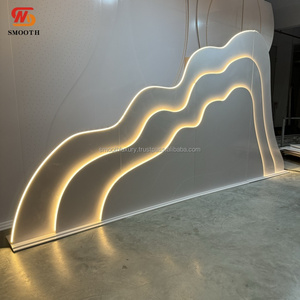 SMOOTH Modern Mountain Wave 3 capas de PVC tablero de pared de luz LED arco telón de fondo para eventos de boda y recepción - Product Image 1