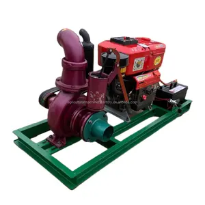 Diesel pump with moving wheel for farmland irrigation 4 inch centrifugal pump flow rate of 100 cubic meters per hour