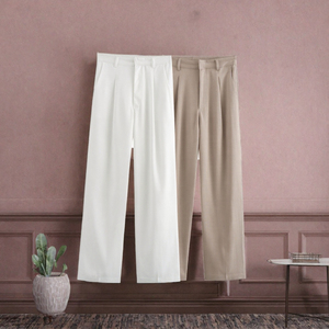 Pantalones de Mujer, Corte Recto, Plisados, Color Sólido, Tela Crepé, Antiarrugas, Cintura Media, Largos, Estilo Casual, Primavera - Product Image 3
