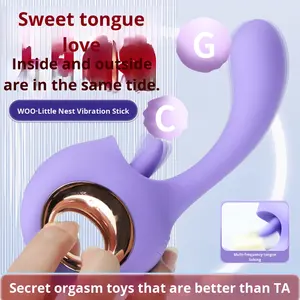 Mini vibrador de punto G alimentado por USB para adultos Consolador de amasado de rosas para burlas sexuales de niñas Mini masturbación vaginal - Product Image 2