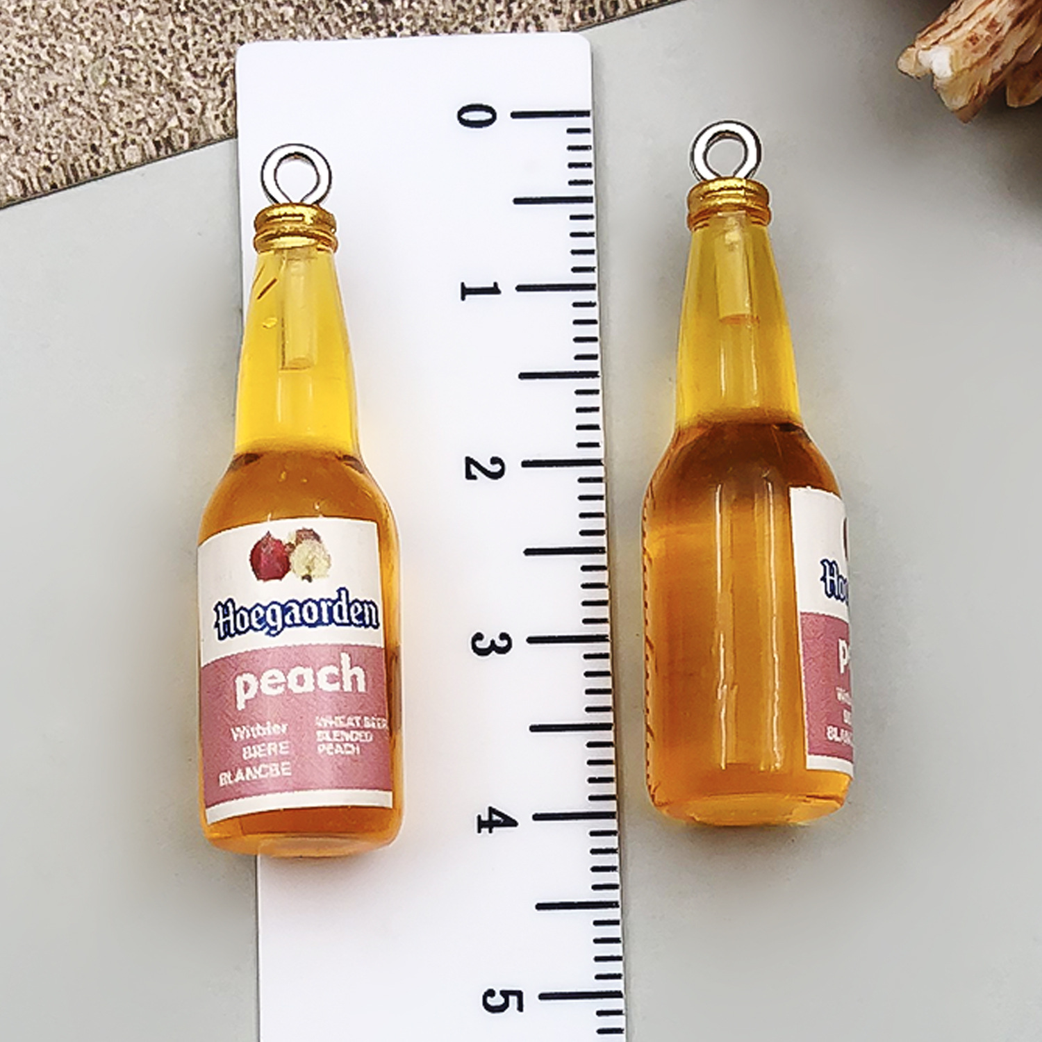 Bouteille de bière pêche acrylique orange-39x11x11mm-24g-24389