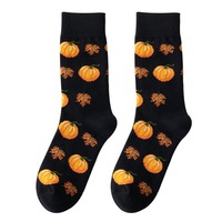 Chaussettes pour femmes à motifs citrouille pour Halloween, respirantes, vente en gros