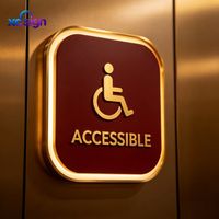 Panneau de signalisation de toilettes personnalisé en acrylique avec éclairage frontal et cadre en acier inoxydable pour les stations de toilettes publiques dans les aéroports et les hôpitaux