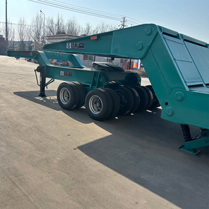 Semirremolque de plataforma baja de 19.8m con plataforma principal y 4 ejes auxiliares, capacidad de 150 toneladas, transporte de doble equipo, 5 ejes, cuello de cisne plegable - Product Image 2