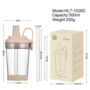 2026 Luxury 710ml Double Wall Plastic Tumbler Wholesale Custom Logo Magnetic Handle Boba Straw Cup Reusable Bubble <b>Tea</b> <b>Mug</b> - Product Image 4