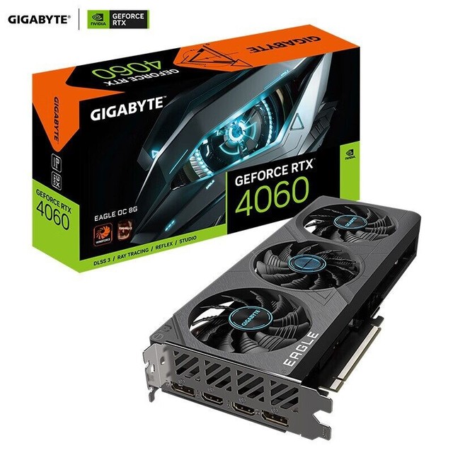 New RTX 4060 OC 8GB Gaming Graphics Card With Fan Cooling for Desktop Use AI Computing Accelerator AI Computing Acceleration Enh