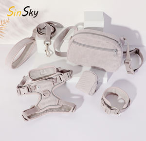SinSky diskon besar 6 In 1 perlengkapan olahraga anjing berjalan luar ruangan perlengkapan anjing <span class=keywords><strong>Harness</strong></span> Set ringan korduroi lunak pelatihan tali dan kekang anjing - Product Image 1