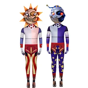 Sundrop Fnaf Moon Sun Game Jumpsuit Halloween Costume for Adults and Children Elastic Popular Performance Bodysuit