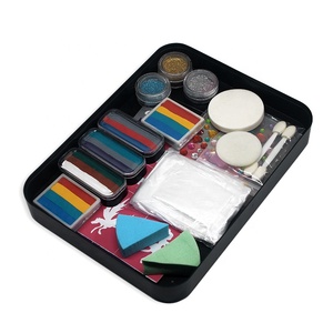 Kit de peinture pour le visage pour enfants, à base d'eau, multicolores, sain et sûr, comprenant un pinceau, un <span class=keywords><strong>pochoir</strong></span>, des paillettes et une éponge - Product Image 5