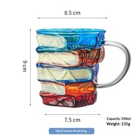 Tasse à café en verre borosilicate peinte, design original, style moderne et épuré, emballage plateau