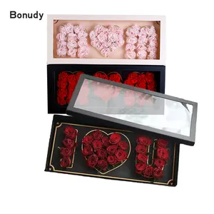 Luxury Foldable Square With Rose Mom Boxes Flower Packaging Mother's Day Gifts 2023 I Love You Mom Box For Flowers