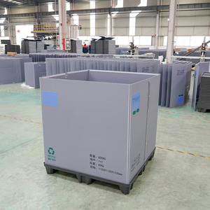 Caja <span class=keywords><strong>de</strong></span> Plástico Plegable y Apilable para Paletización, con Tapa Corrugada, Reciclable, para Almacenamiento a Granel en Almacenes - Product Image 3