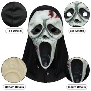 Máscara de Látex de Fantasma con Cicatriz Aterradora, Disfraz de Halloween, Accesorios para Bromas, Disfraz Personalizable - Product Image 3