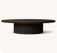 Table basse circulaire mobile en bois de style scandinave RH OEM, base sur pieds, design minimaliste moderne, mobilier de salon en chêne