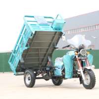 Nouveau modèle de tricycle à moteur à essence avec benne basculante à déchargement automatique à haute et basse vitesse et capacité de charge lourde.