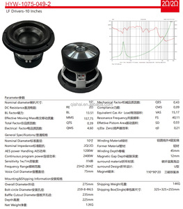 Loa siêu trầm kép 1075-049, 10 inch, <span class=keywords><strong>1200W</strong></span> <span class=keywords><strong>RMS</strong></span>, Dual 2 Ohm/4 Ohm, nam châm Ferrite ba lớp, mút cao cấp, dành cho âm thanh xe hơi - Product Image 5