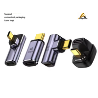 Adaptateur d'extension magnétique USB4 40 Gbps 100 W PD USB-C Femelle vers USB-C Mâle, Vidéo 8K, 24 broches, plaqué or, angle droit en U, OTG