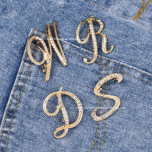 Broches de Letras del Alfabeto Inglés con Pedrería para las Letras A, <span class=keywords><strong>B</strong></span>, C, D, E, F, <span class=keywords><strong>G</strong></span>, H, I, J, K, L, M, N, O, P, Q, R, S, T, U, <span class=keywords><strong>V</strong></span>, W, X, Y, Z - Product Image 2