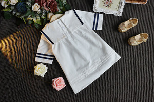 Boutique Girls Summer Solid Color Navy Style Loose Outfits <b>T</b> <b>Shirt</b> <b>in</b> Bulk - Product Image 3