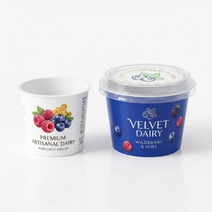 Emballage en plastique jetable <span class=keywords><strong>pour</strong></span> crème glacée à emporter, gobelet à yaourt à double couche en PP avec couvercles <span class=keywords><strong>pour</strong></span> smoothie, salade, jus, fruits - Product Image 4
