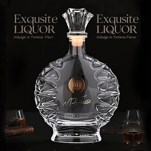 750ml Glass Wine <span class=keywords><strong>Bottle</strong></span> <span class=keywords><strong>Tequila</strong></span> Brandy Vodka Chai thủy tinh với Stopper OEM ODM - Product Image 2