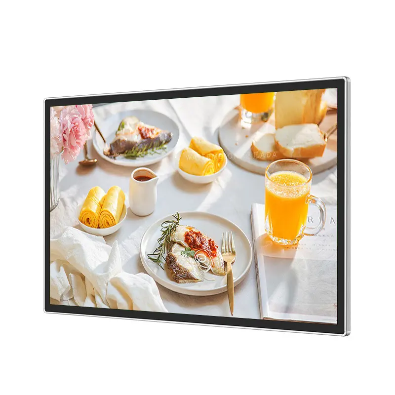 شاشة لمس LCD كبيرة 85 بوصة للإعلانات والسوق تثبت على الحائط مشغل إعلانات شاشة كاملة لافتات رقمية