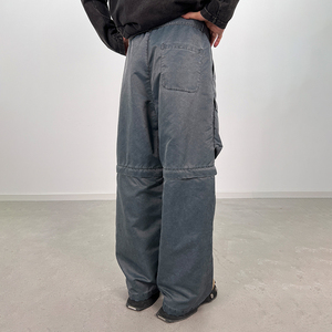 Heren 100% Nylon Broek Fabrikanten Op Maat Gemaakte Wijde Pijpen Wijde Broek Streetwear Rits <span class=keywords><strong>Cargo</strong></span> Broek Fabrikant - Product Image 4