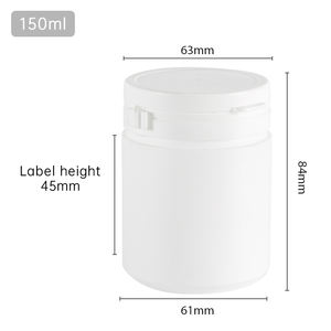 HDPE Flip Top Cap Medicina Vitamina Contenedor Cápsula Nutrición Suplemento dietético Píldora Botellas redondas Pull-Ring Tear Off Cap - Product Image 5