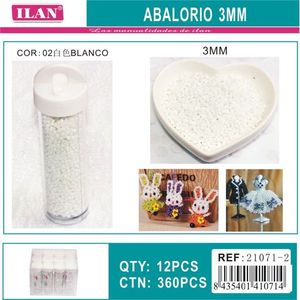 Ilan Abalorio Perline bianche da 3 mm per la creazione di gioielli - Product Image 3