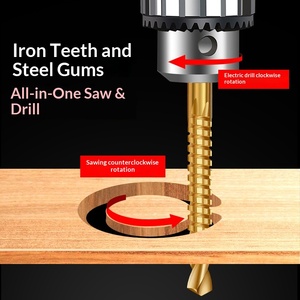 Punta elicoidale multifunzione in acciaio super rapido <span class=keywords><strong>per</strong></span> foratura del legno - Punta rotante in lega con bordo seghettato - Product Image 2