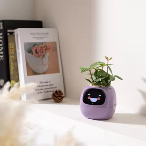 Smart <span class=keywords><strong>Mimi</strong></span> Flower Pot AI Sensor Interacción facial APP Digital Pet Self Drying Flower Pot - Product Image 4