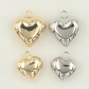 A1707 fashion gold silver plated pendant charm heart pendant for necklace jewelry diy wholesale