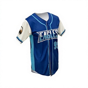 Maillot de baseball et softball personnalisé de haute qualité, col rond, entièrement boutonné, sublimation, manches respirantes, 100 % polyester, unisexe - Product Image 1