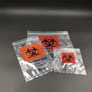 अनुकूलित प्लास्टिक Biohazard नमूना अस्पताल के लिए ziplock बैग