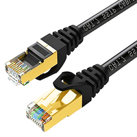 Kabel Patch Ethernet Cat7 Berkinerja Tinggi SFTP Terperisai 600MHz 10Gbps RJ45 untuk Pusat Data, Kantor, dan Gaming