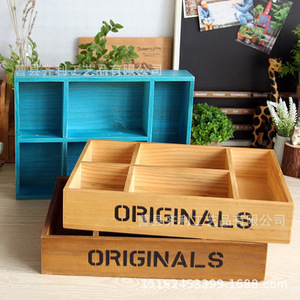 Originals Solid Wood Desktop Organizer Large Rectangle Storage <b>Box</b> <b>Jewelry</b> Cosmetic Compartment Tray - Product Image 1