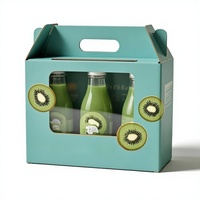 Emballage en carton ondulé pour bouteilles de bière artisanale, personnalisé, avec fenêtre, pour 1, 2 ou 3 bouteilles, boîte cadeau en papier