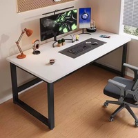 Bureau d'ordinateur moderne et simple 2026 pour la maison et le bureau, table d'écriture pour ordinateur portable en MDF avec cadre métallique robuste, plusieurs tailles et couleurs, vente en gros OEM