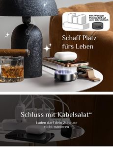 LISEN Stazione di Ricarica Wireless Veloce 3 in 1, Supporto Magnetico Multifunzionale per <span class=keywords><strong>iPhone</strong></span> 16, Samsung, IWatch, AirPods, Casa - Product Image 2