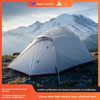 Tente de trekking double couche pour une personne, légère, portable, imperméable, coupe-vent, en tissu Oxford 210D, avec structure en alliage d'aluminium, pour le camping
