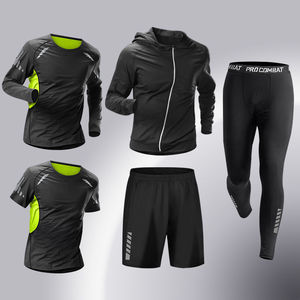 Nouvelle conception Vêtements de sport respirants pour hommes <span class=keywords><strong>Jogging</strong></span> 5 pièces Séchage rapide Collants légers Haute élasticité Entraînement de course - Product Image 4