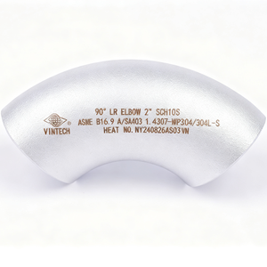 ASME B16 9 ASA403 Stainless Steel 90 Degree Long Radius Elbow Oil Gas Pipe Fitting Size 1 2 To 12 Schedule Butt Weld - Product Image 1