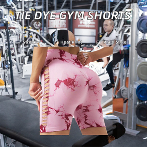 Nuevos Shorts Deportivos para Mujer, Cintura Alta Elástica, Diseño a Cuadros, Spandex/Nylon con Elasticidad en 4 Direcciones, Logotipo Personalizado, Scrunch 220g - Product Image 2