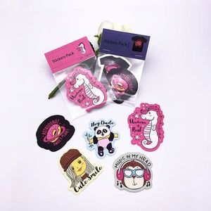 Custom High Quality PVC Vinyl Logo Die Cut Stickers Cartoon Promotion Sticker Pack