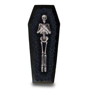Bandeja Con Forma De Ataúd De Halloween - Madera, Estilo Gótico, Medidas 24.5x17.5x4 Cm, Para Servir O Decorar