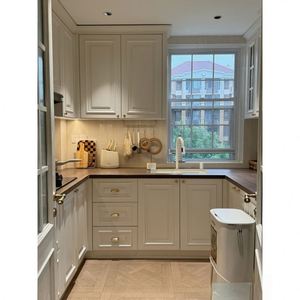 ตู้เก็บของในห้องครัววัสดุไม้เนื้อแข็งปรับแต่งได้ทั้งบ้าน ODM - Product Image 3