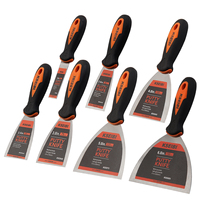 Spatules à couronne en acier au carbone industriel PROGRIP avec manche en caoutchouc, spatule à mastic miroir