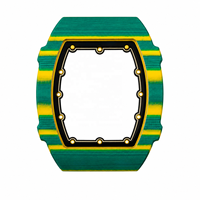 Dernière montre mécanique sportive squelette pour homme, ultra-fine 7,8 mm, avec boîtier de luxe en fibre de carbone verte, modèle 6702