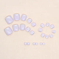 Ongles artificiels de haute qualité, ronds, couvrants, à presser, réutilisables, faux ongles instantanés pour les pieds