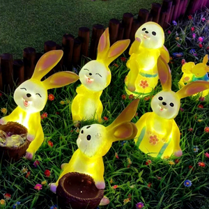 Sculpture décorative lumineuse en FRP en forme de lapin pour créer des scènes d'animaux fantaisistes dans les jardins, les centres de villégiature et les paysages commerciaux - Product Image 1